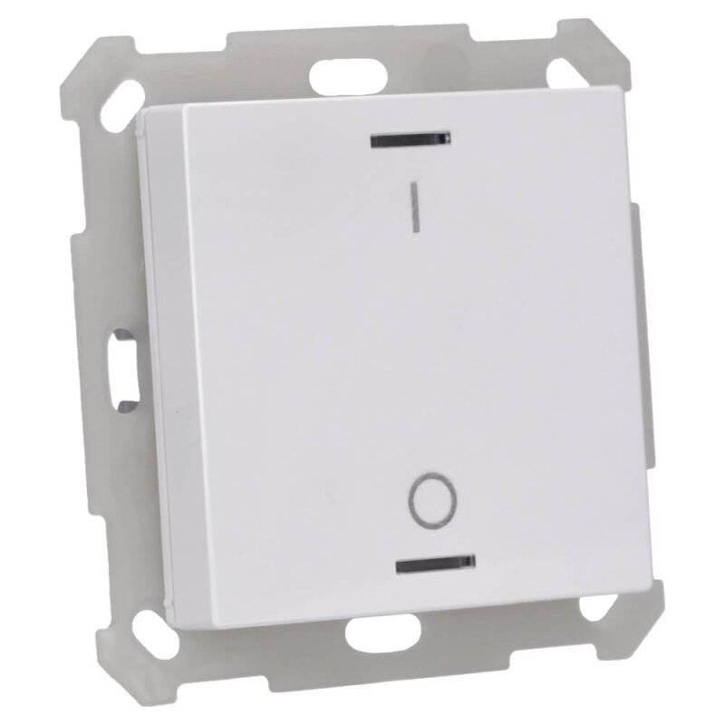 MDT Drukknop Licht 55 1-gang RGBW Temperatuursensor Puur Wit Glanzend (BE-TAL55T1.B1)-0