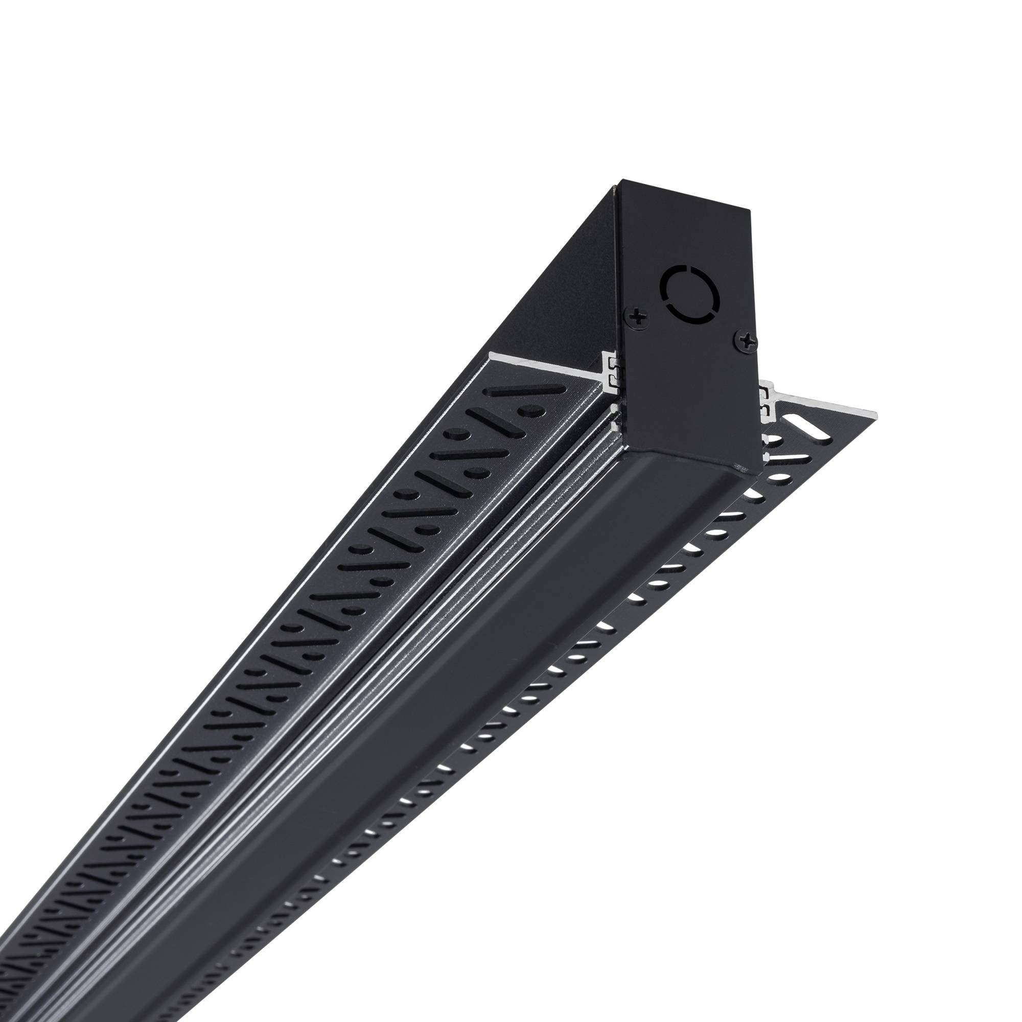 LVM inbouwrail zwart systeemfitting magnetische rail vlak gemonteerd 2m AL-2