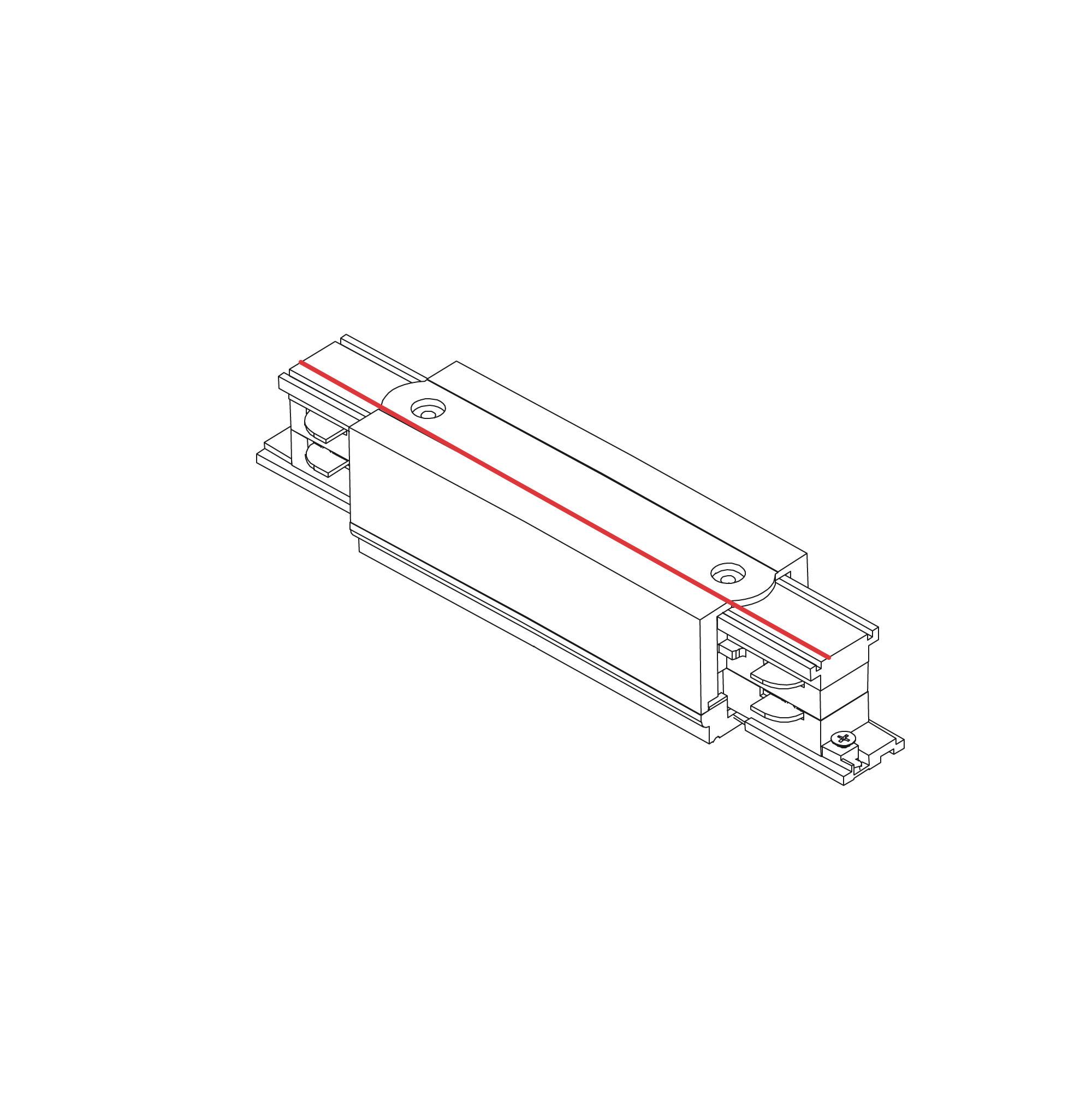 CTLS zwarte rechte connector IP20 kunststof/koper-1