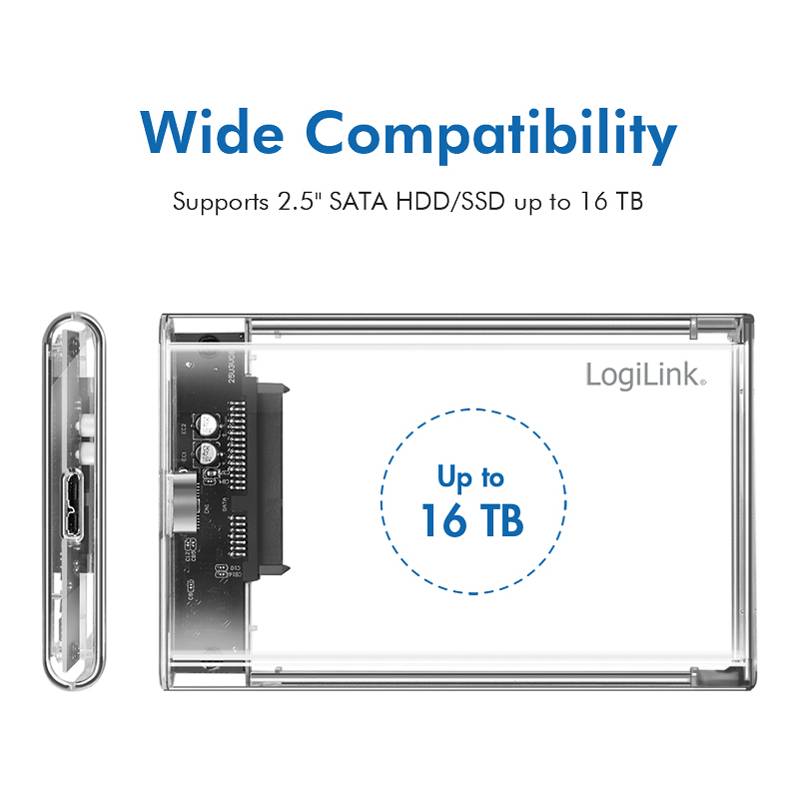 LogiLink harde schijfbehuizing 2,5 transparant USB 3.0-0