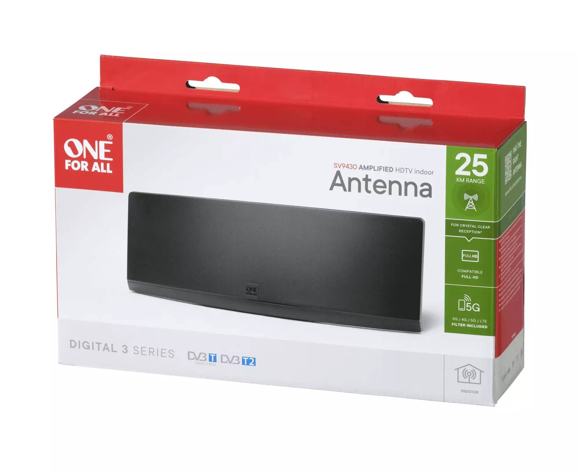One for All DVB-T Curved EX Antenne 45 dB SV9430-5 G-1
