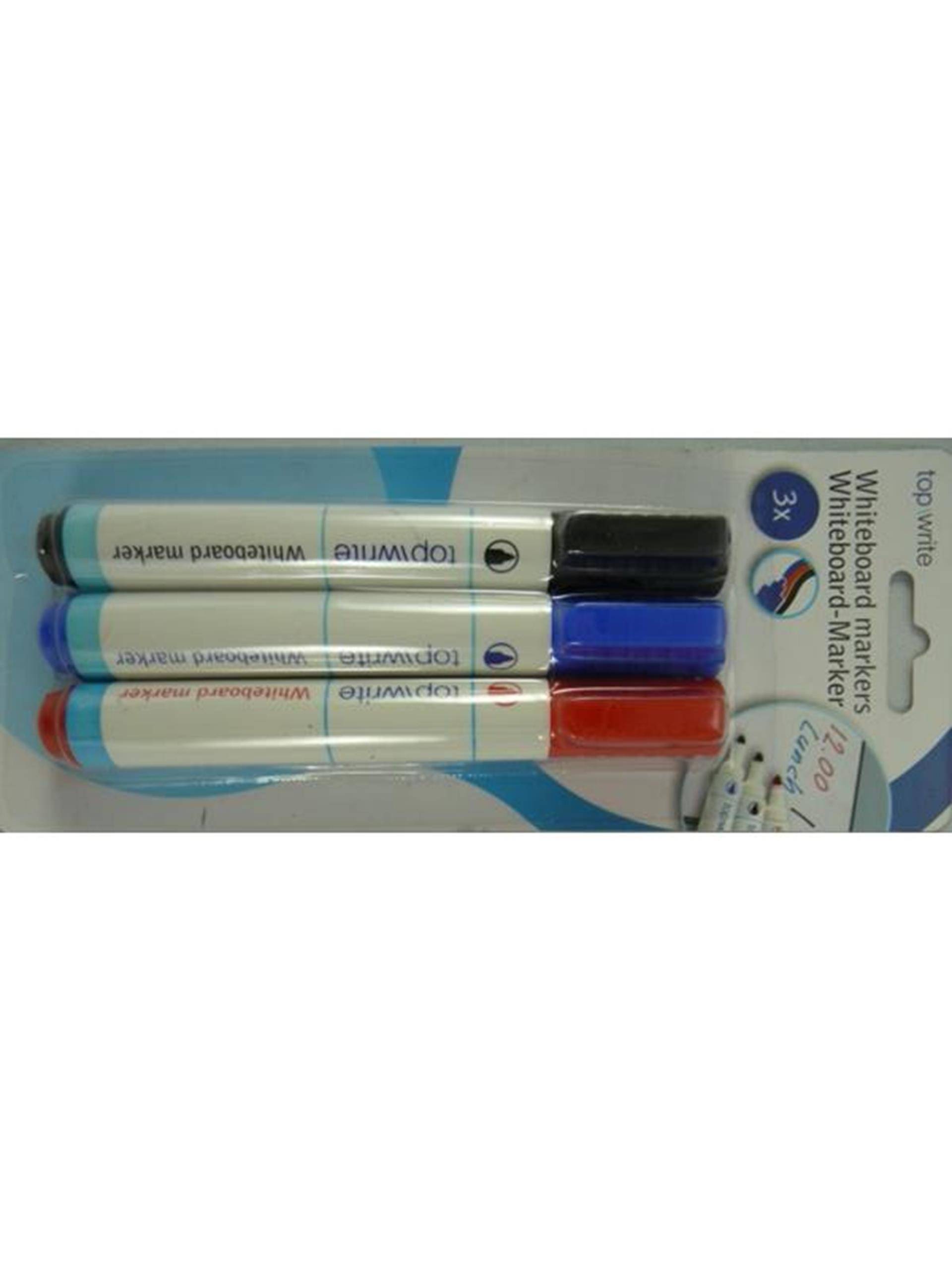 Topwrite whiteboardstift rood, blauw, zwart - 3st. 87112524525628711252452562-0