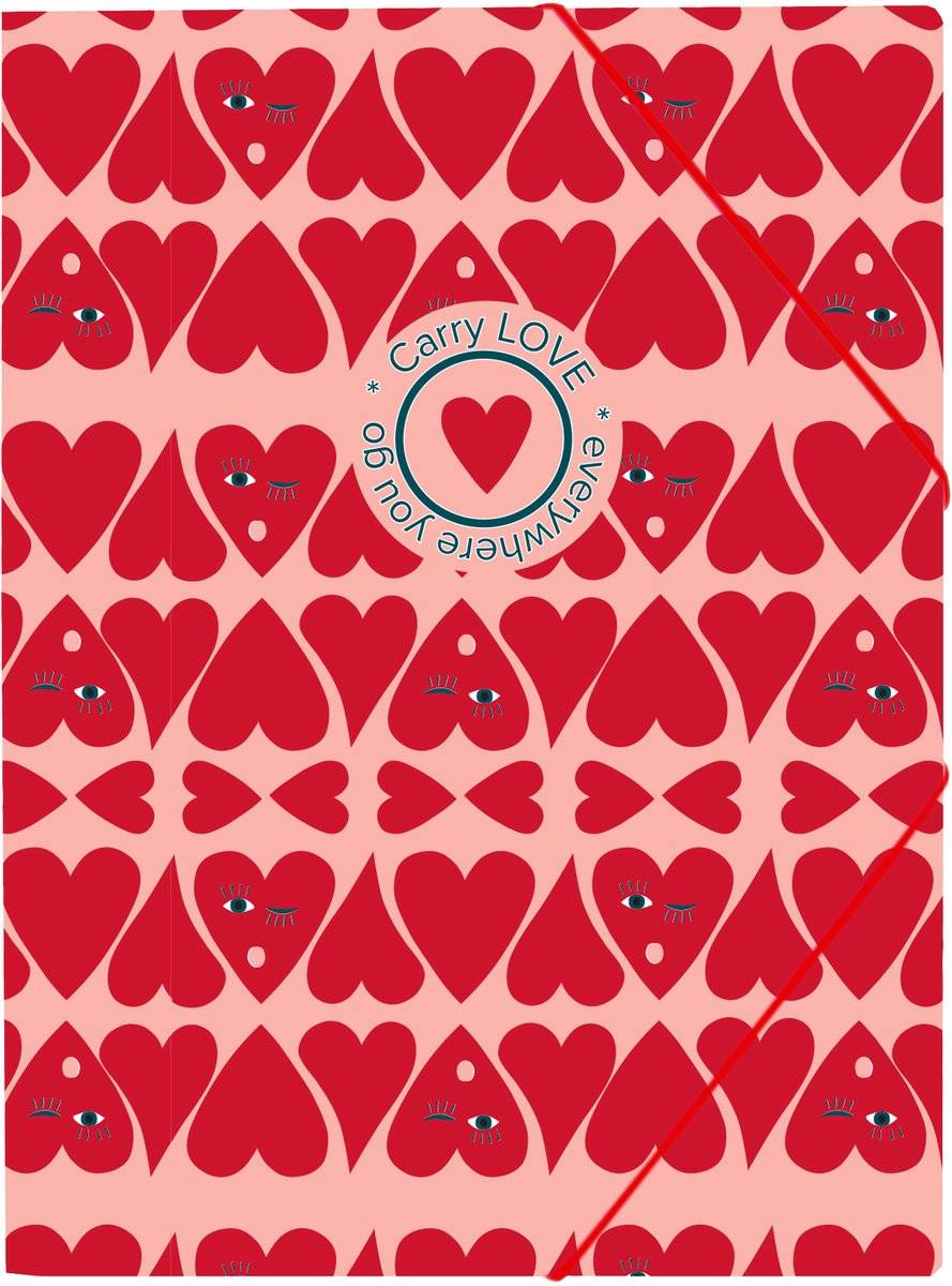 Ancor elastomap b'log hearts a4 met elastiek en 3 flappen 56047301312775604730131277-0