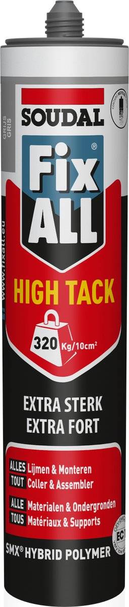Soudal fix all high tack grijs 54111830302065411183030206-0