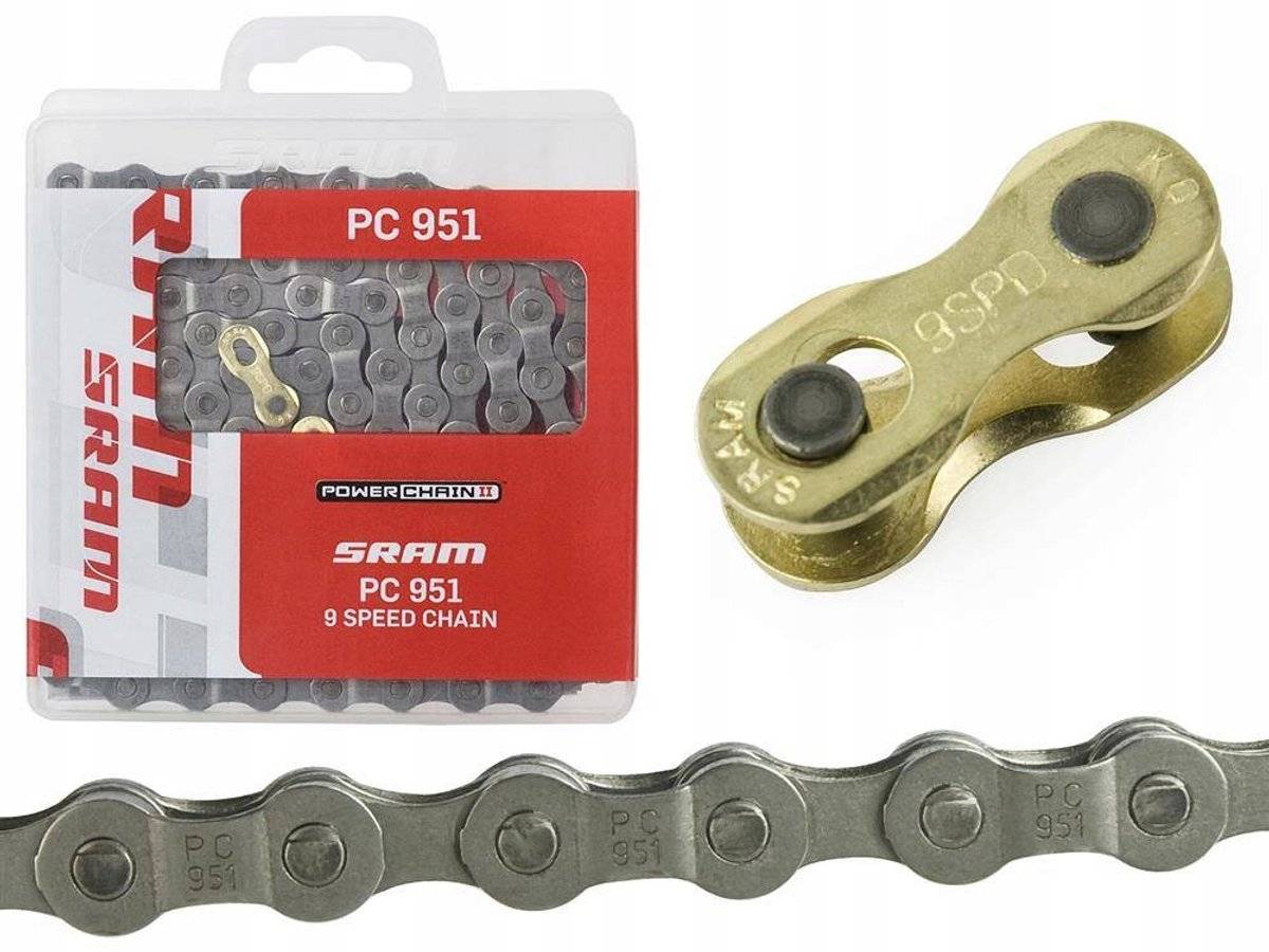Sram pc-951 fietsketting 9-speed, 114 schakels + powerlink 07108450195170710845019517-0