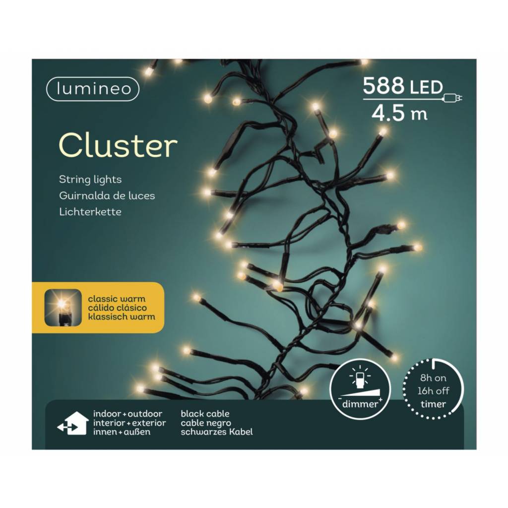 Lumineo Cluster LED Verlichting Binnen/Buiten 4.5M 588 LEDs IP44 Dimbaar-0