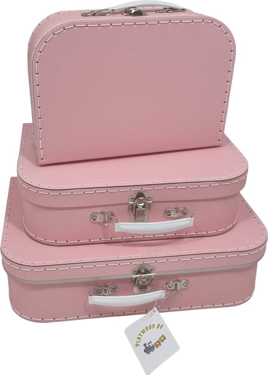 Playwood - koffer set van 3 - roze 87193480119908719348011990-0