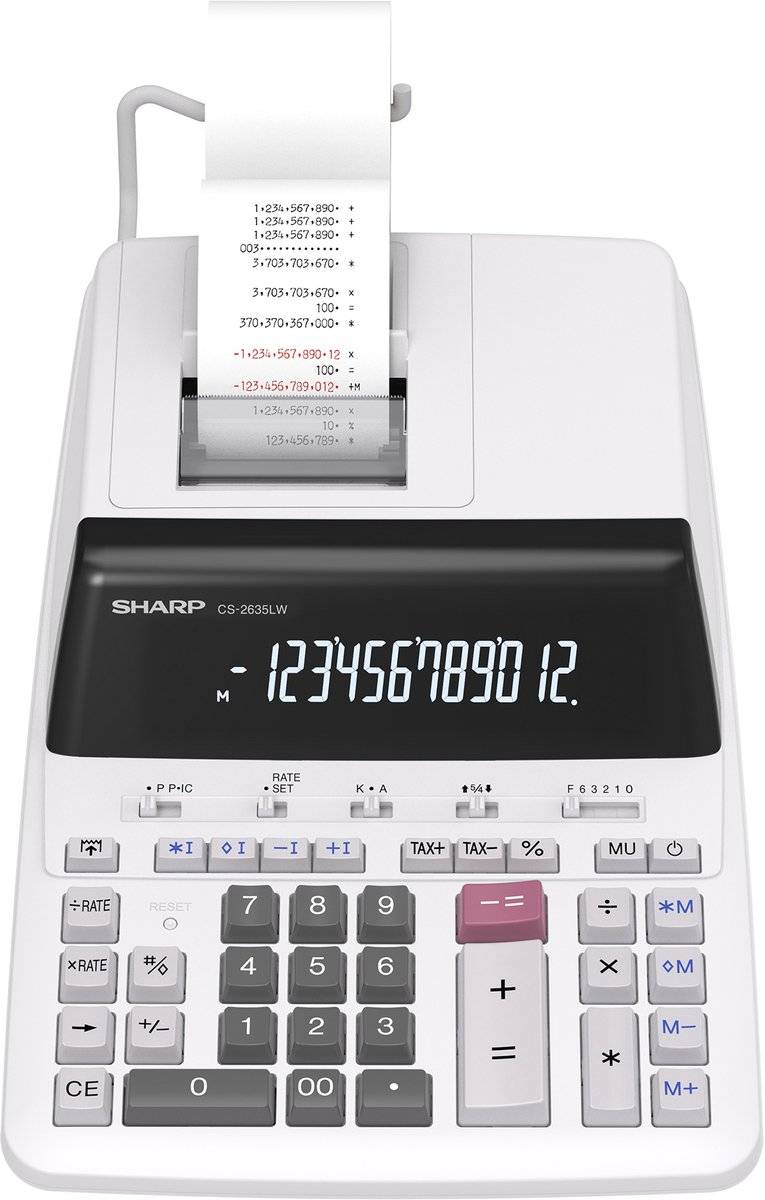 Sharp rekenmachine - grijs - met printrol 45505561719464550556171946-0