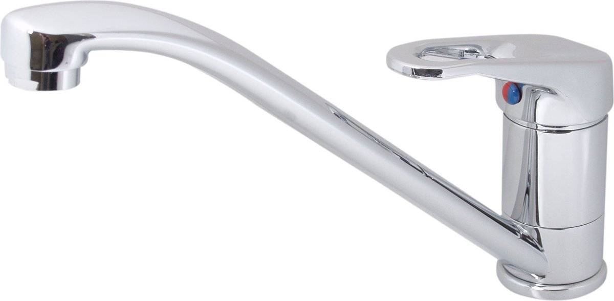 Plieger solid keukenkraan - 1-gats - draaibare uitloop - chroom 87112384067948711238406794-0