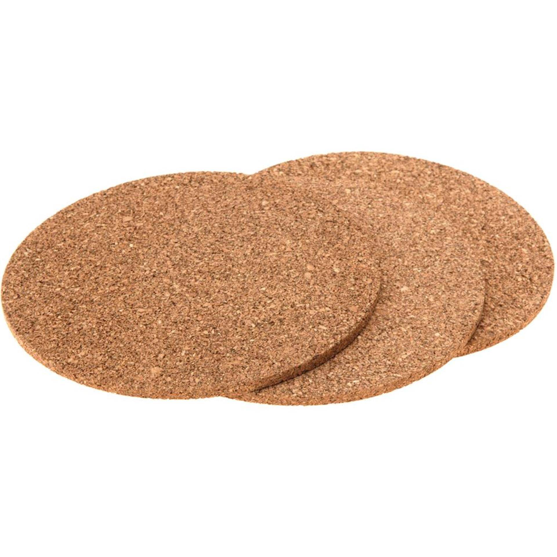 Excellent Houseware Kurken Onderzetters Rond 19.5 cm 3 Stuks-1