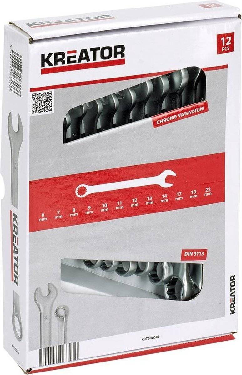 Kreator - hand tools - krt500009 - sleutelset - 6-22mm combinatie - 12 st. 54003380631765400338063176-0