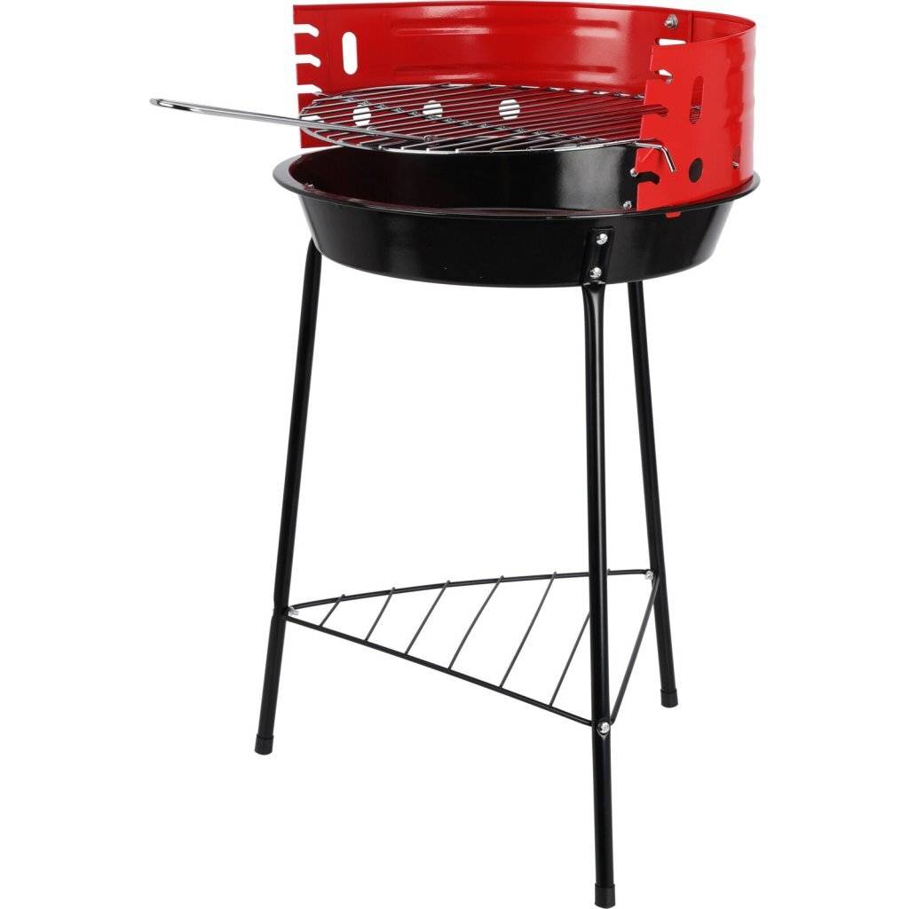 BBQ Barbecue 33x32x55 cm Zwart/Rood-0