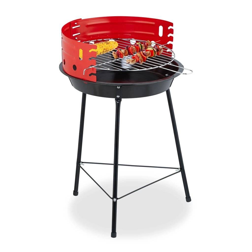 BBQ Barbecue 33x32x55 cm Zwart/Rood-1