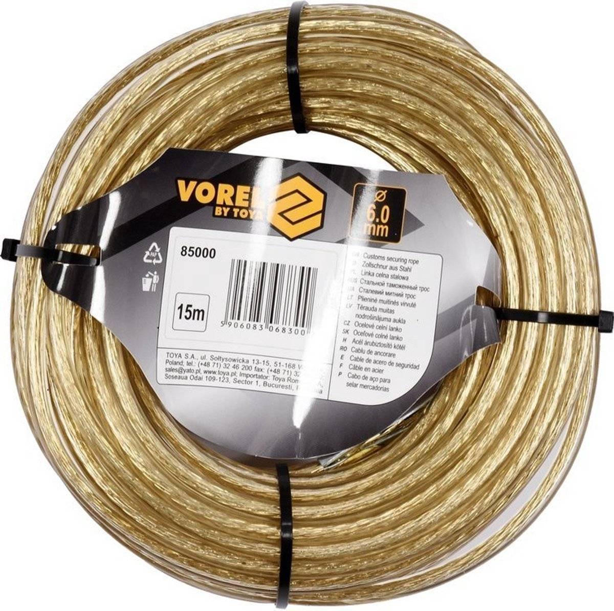 Vorel - staaldraad - 6mm - 15m 59060830683005906083068300-0
