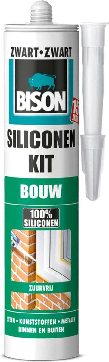 Bison siliconen kit bouw zwart 87104390177548710439017754-0