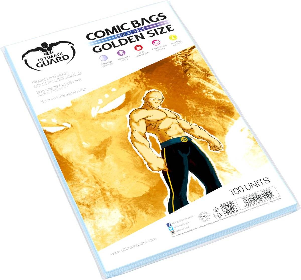 Ultimate guard comic bags resealable (100) - golden size 42602500715954260250071595-0