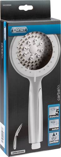 Cornat douchekop carballo 5s chroom-wit - sa330594 40353009950804035300995080-1