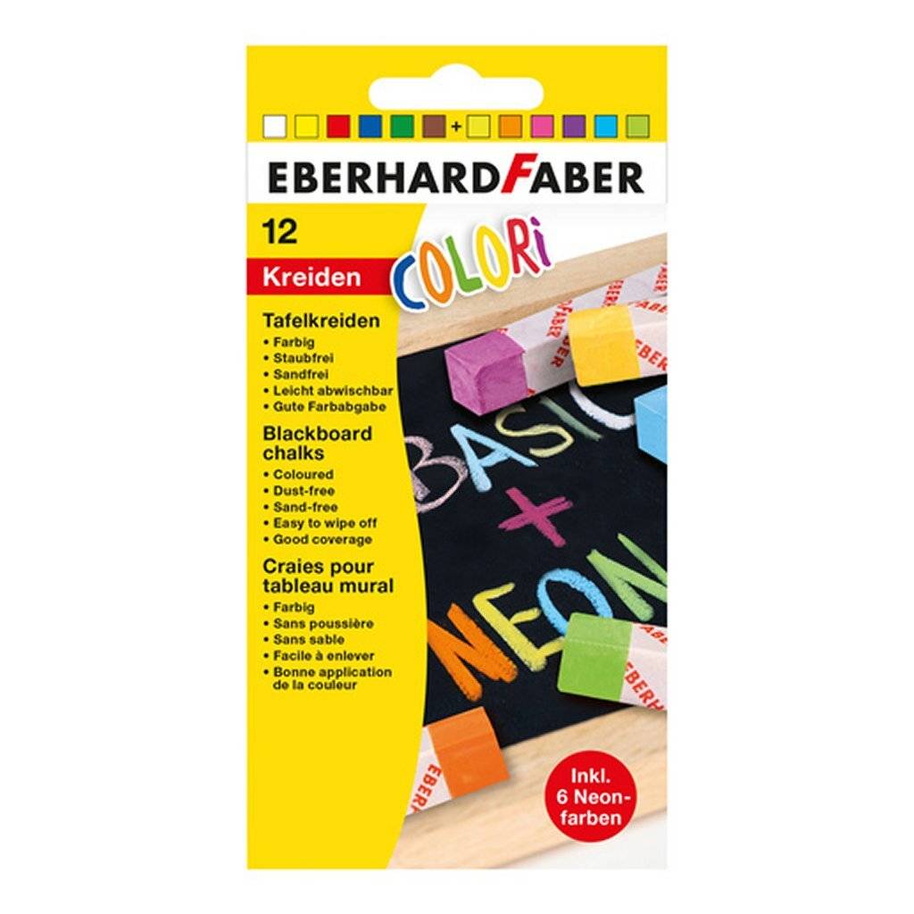 Eberhard Faber EF-526012 Bordkrijt Vierkant 12 Stuks-0