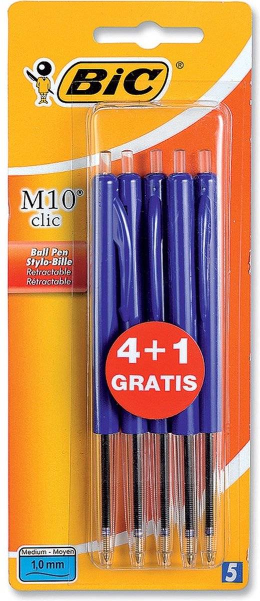 Bic balpen m10 blauw bls 4+1 30861231593413086123159341-0