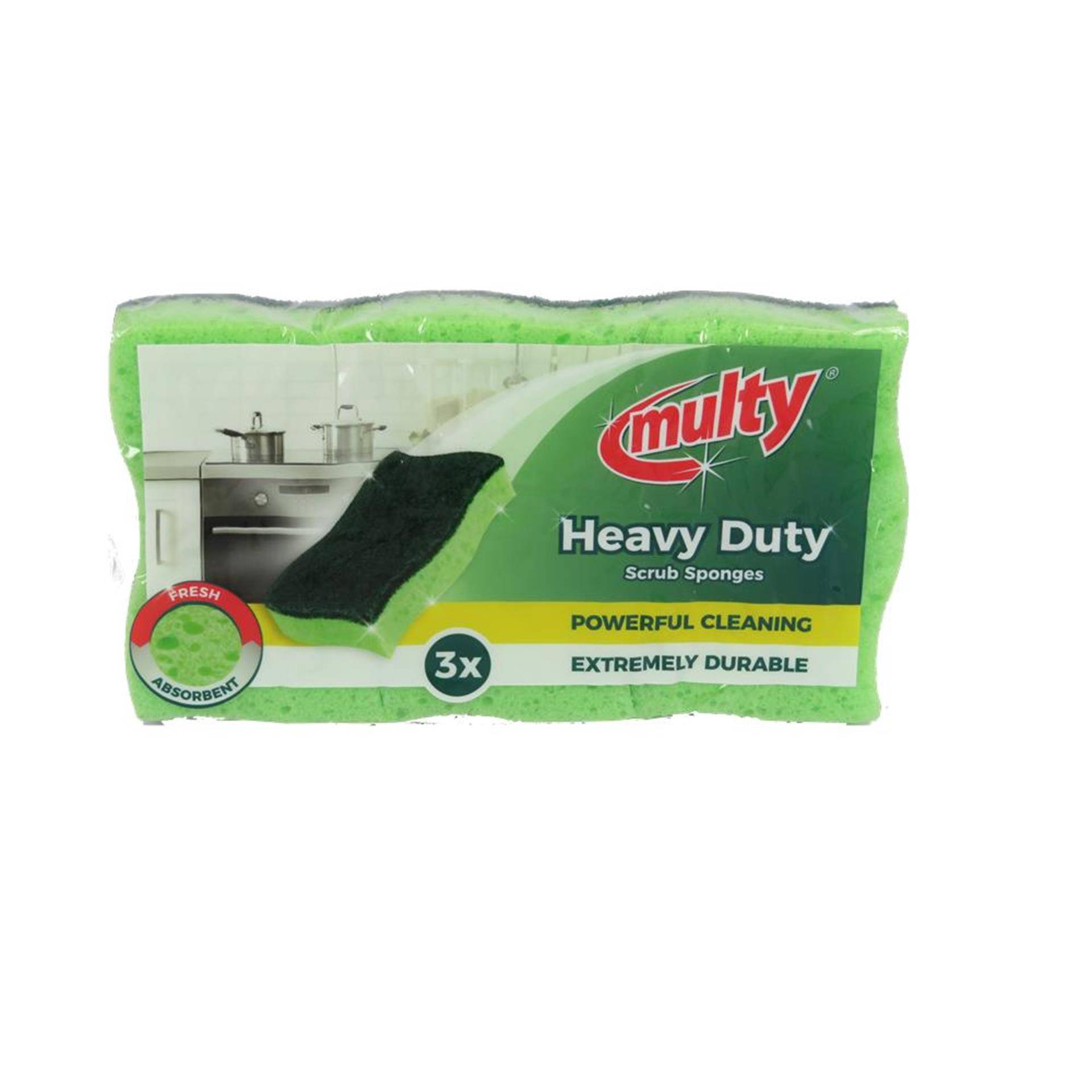 Multy heavy duty schuursponsen groen 3-pack 87106482110358710648211035-0