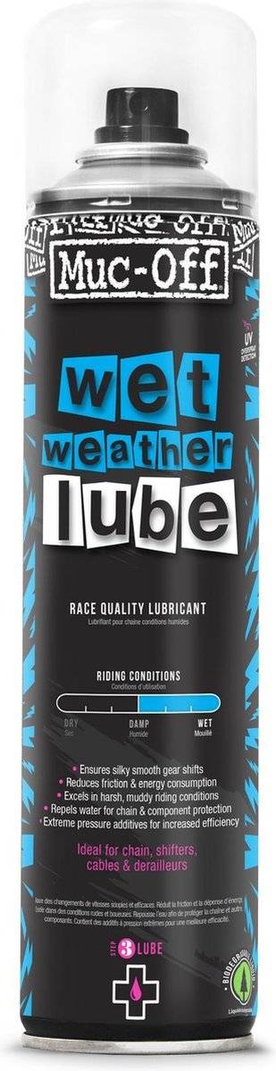 Muc-off wet lube spuitbus 400 ml 50378352068385037835206838-0