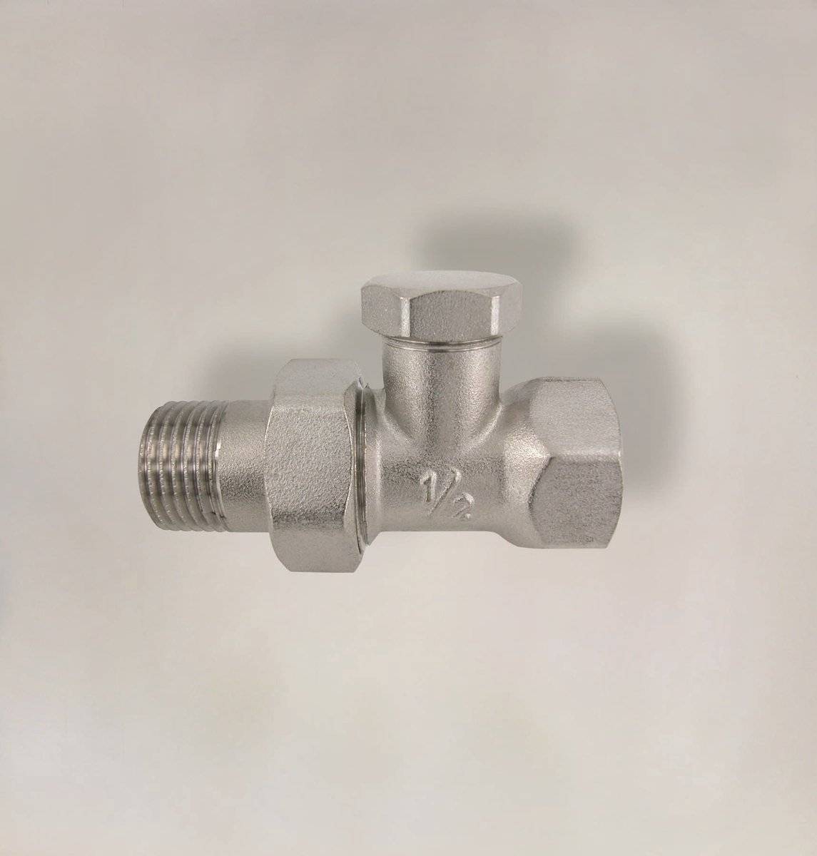 Kirchhoff radiator fitting - vernikkeld - recht - 3 8 - afsluitbaar 40534520218084053452021808-0