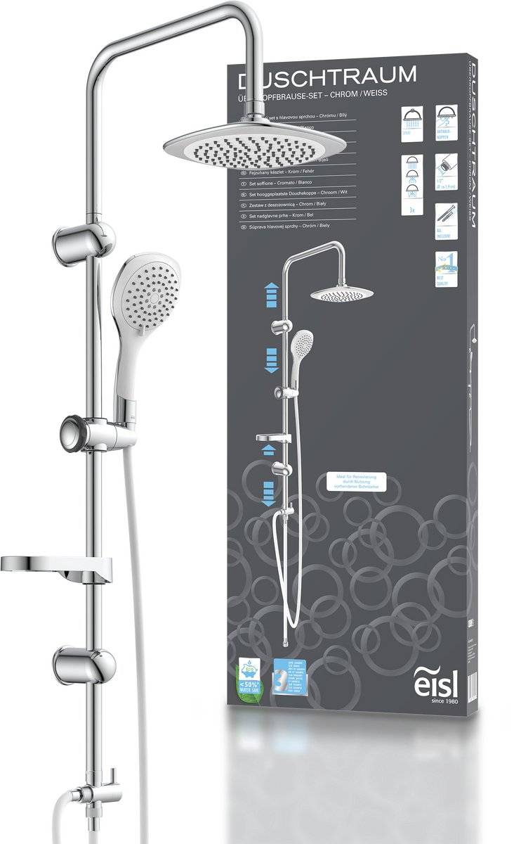Eisl duschtraum hoofddouche set - chroom-wit 90025607482189002560748218-0
