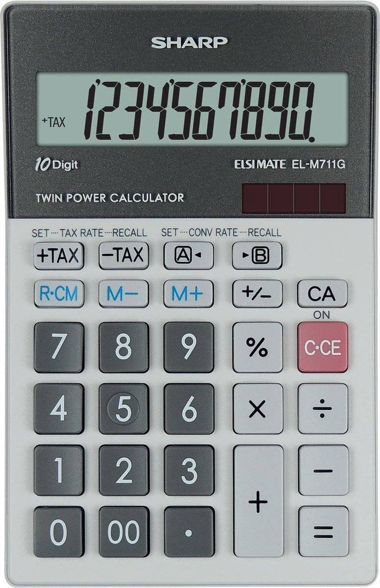 Sharp rekenmachine - grijs - 10 digit - 1x lr44 batterij 49740190260604974019026060-0