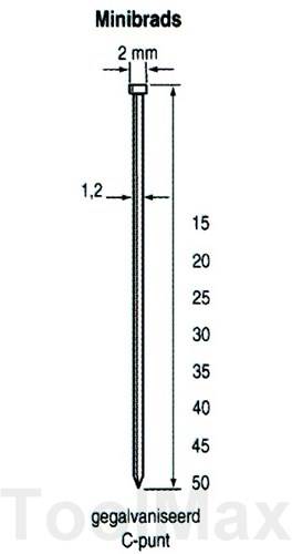 Dutack 1.2mm minibrads | 20mm | 5000 stuks - 5134029 87120080151618712008015161-0