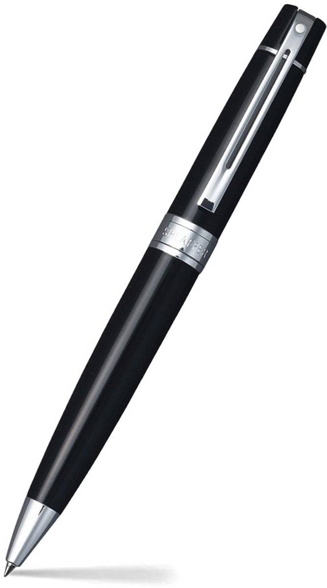 Sheaffer balpen 300 e9312 - glossy black chrome plated 00740405415880074040541588-0