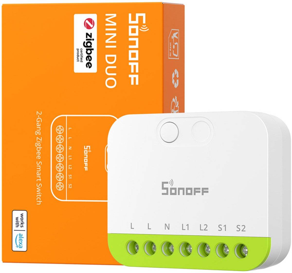 Sonoff mini-zb2gs zigbee two-channel mini switch 69200757436166920075743616-0