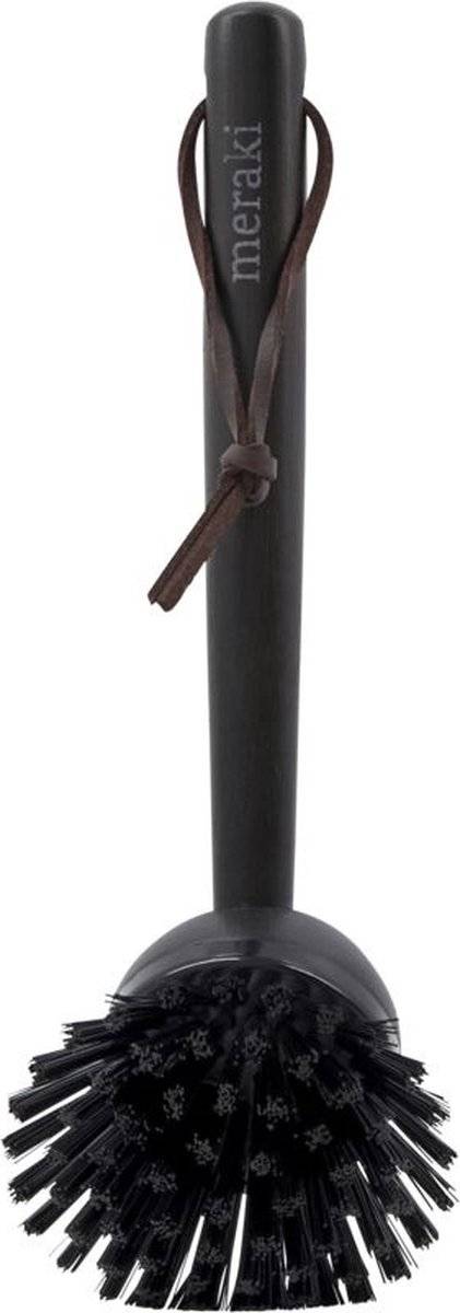 Meraki bamboe afwasborstel zwart - keukenaccessoires - bamboe - 22 centimeter x 8 centimeter-0