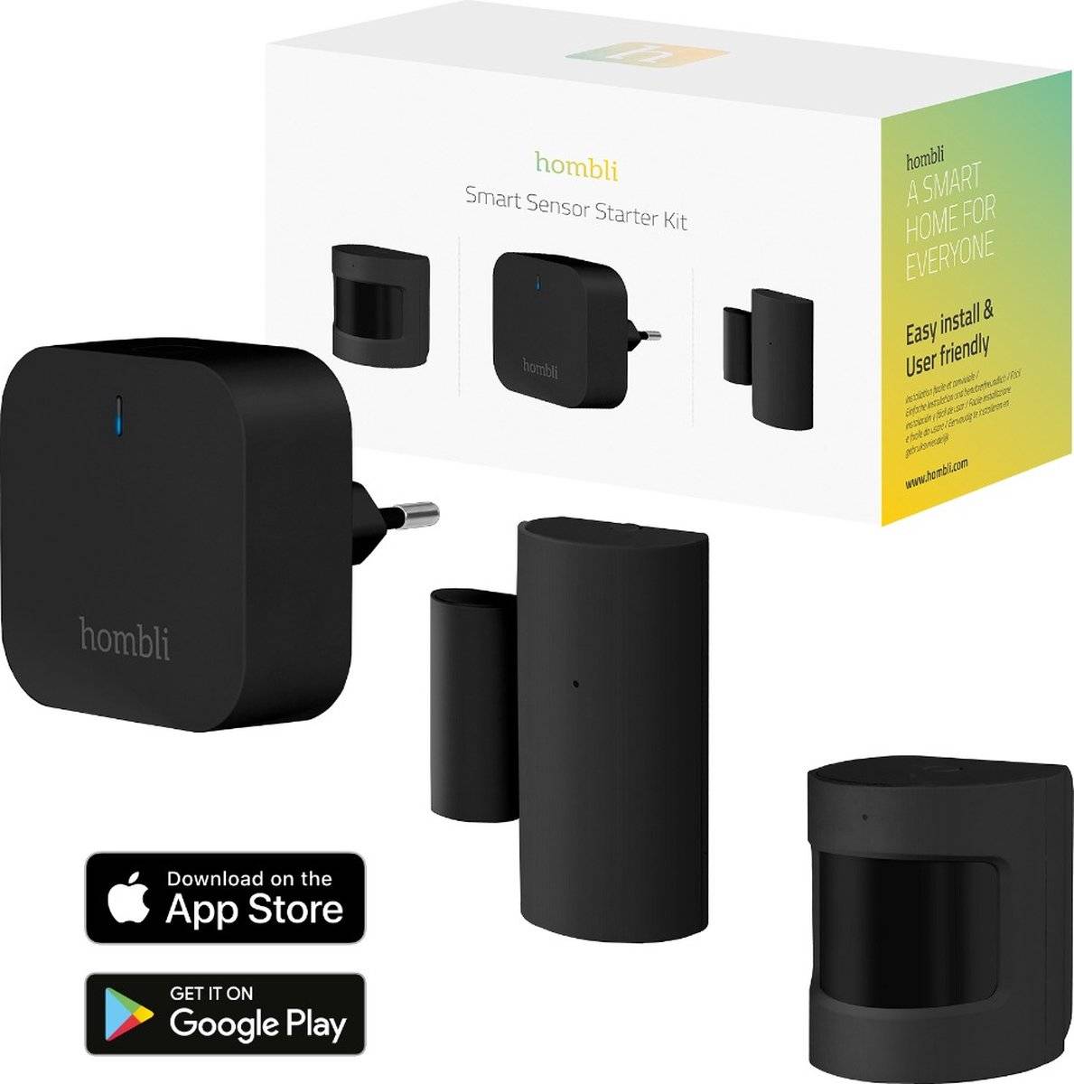 Hombli smart bluetooth sensor kit 1x bluetooth bridge 1x contactsensor 1x bewegingssensor 87193239191368719323919136-0