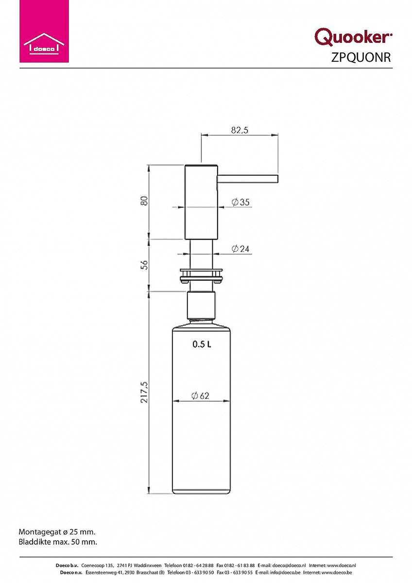 Quooker ® zeeppomp nordic rosé koper 87208231059298720823105929-0