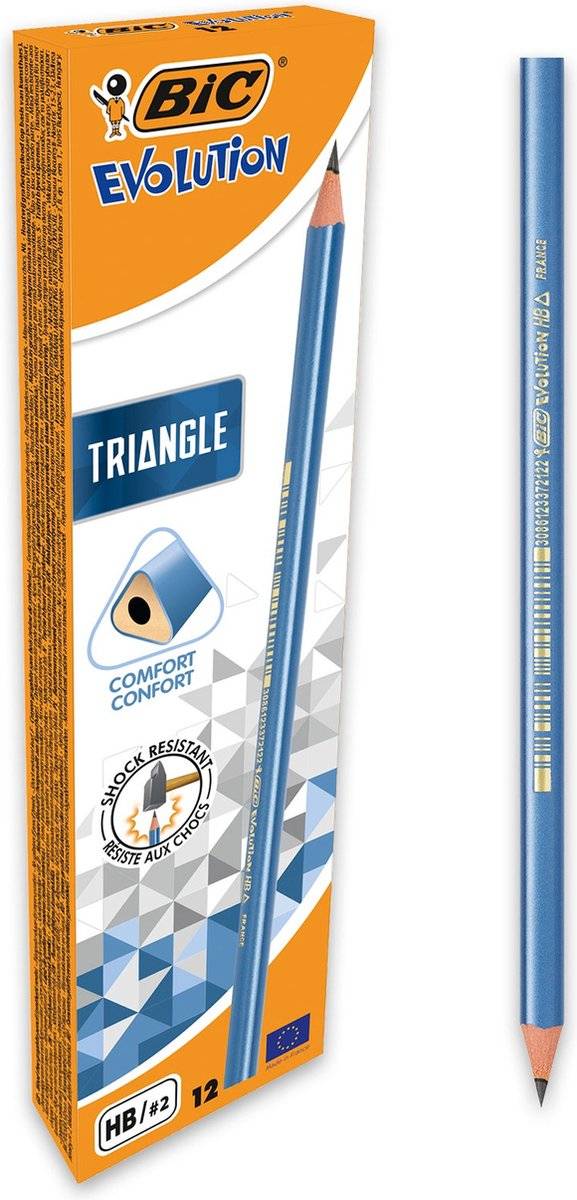 Bic evolution triangle potloden - hb potloden in driehoeksvorm - doos van 12 stuks 30861235383373086123538337-0