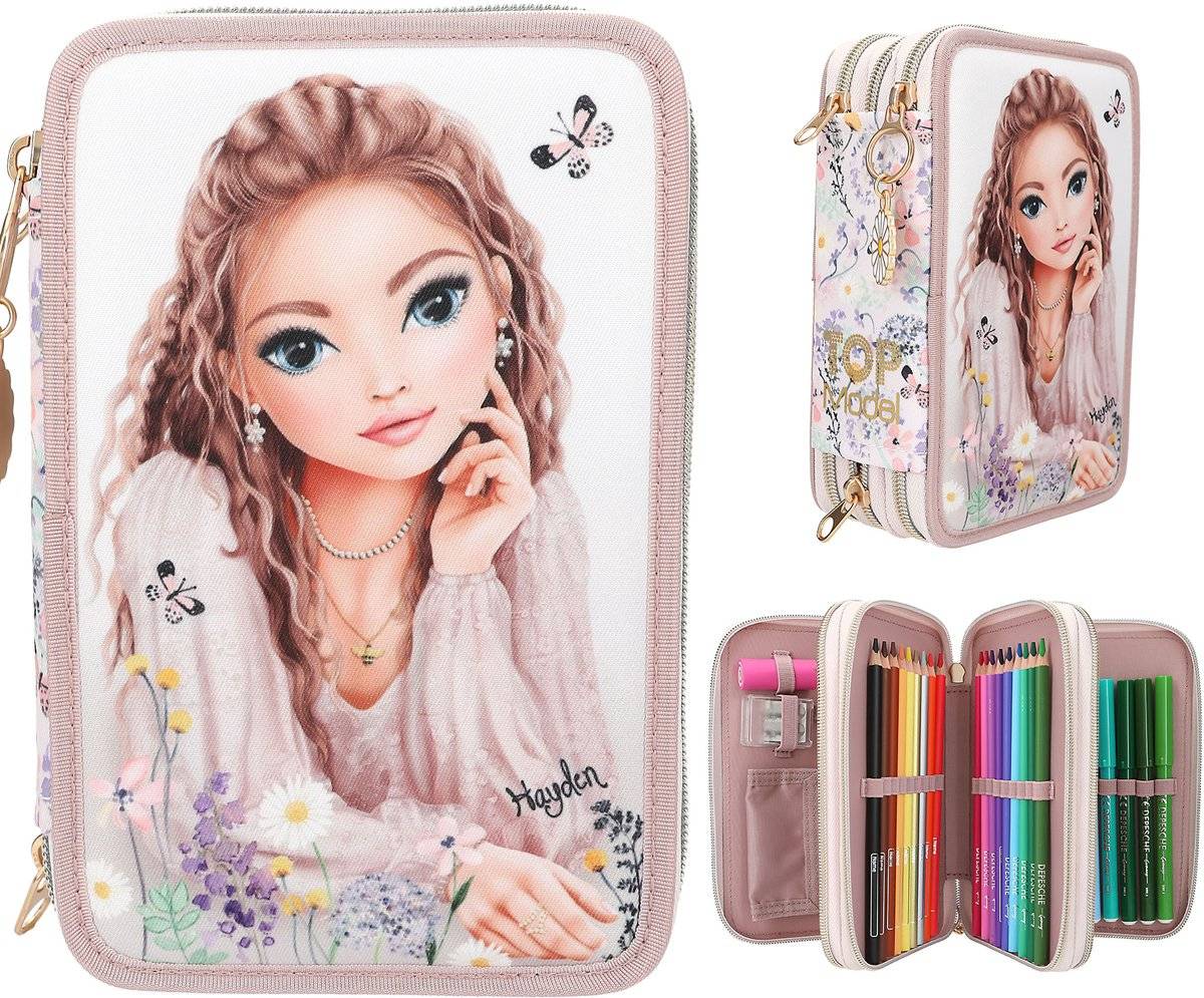 Depesche - topmodel 3-vaks etui - summer feeling 40100707053674010070705367-0