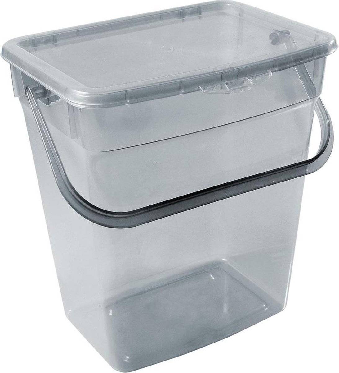 Plast team 10l poedercontainer transparant - grijs 57076727245425707672724542-0