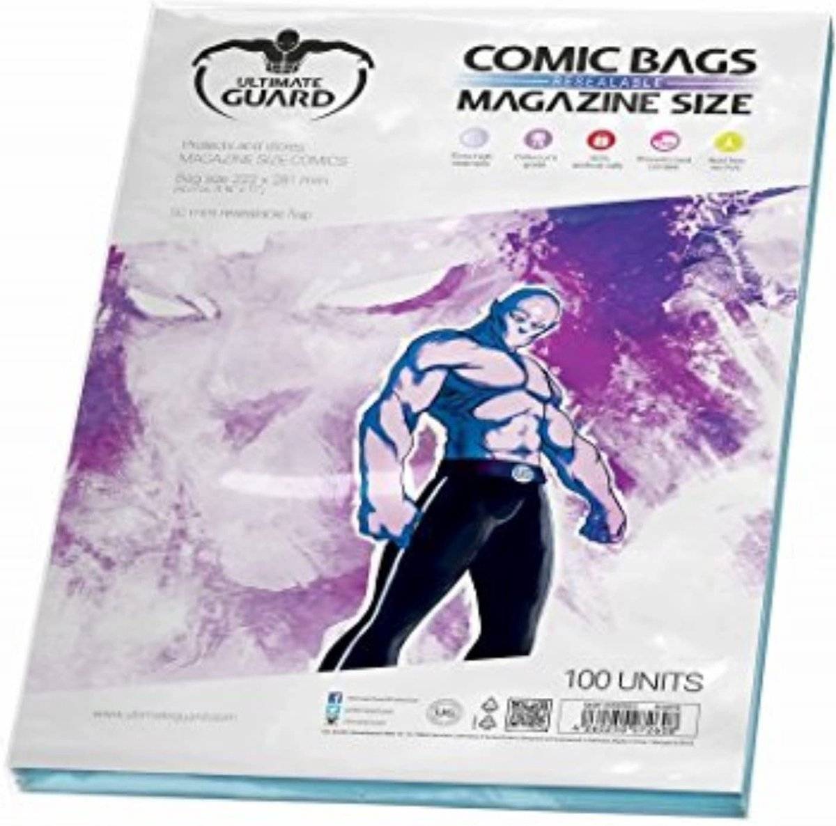 Ultimate guard comic bags resealable (100) - magazine size 42602500726084260250072608-0