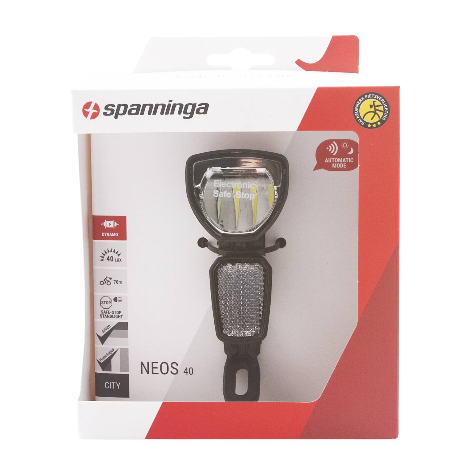Spanninga koplamp neos 40 xdasc 40lux dynamo 87151170292728715117029272-0