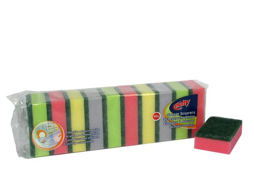 Multy schuursponsen 10 stuks gemengde kleuren 87106480181088710648018108-0