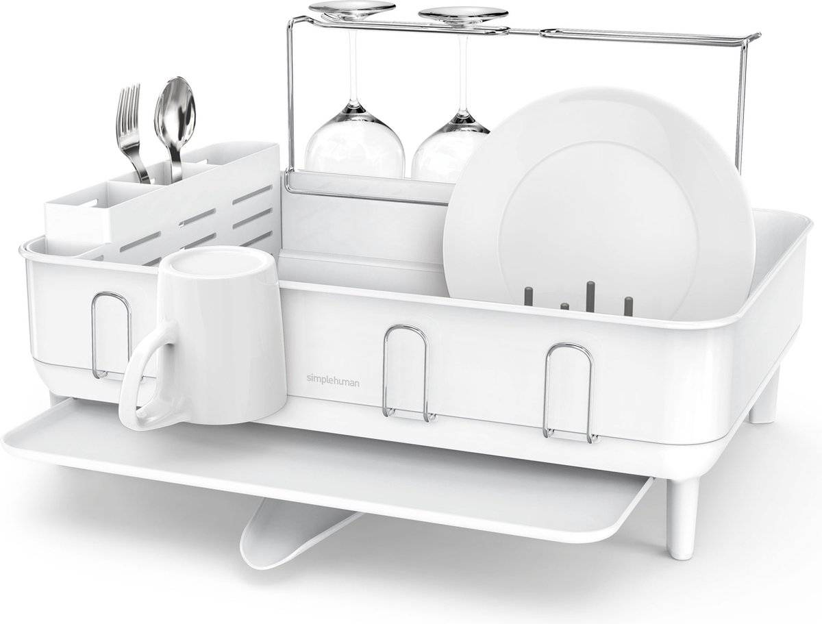 Simplehuman - afdruiprek luxe - wit - roestvast staal 08388100261760838810026176-0