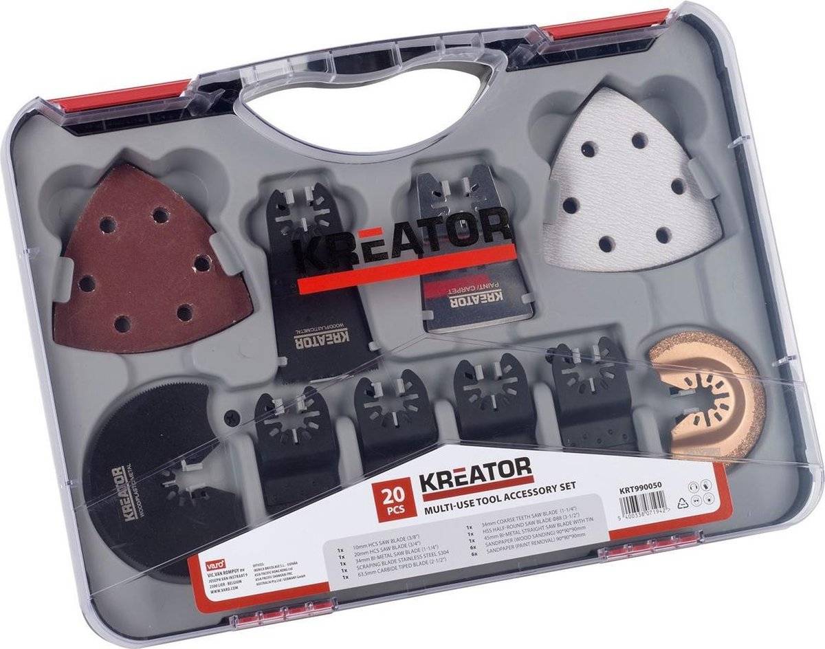Kreator krt990050 accessoireset multitool - oscillerend -20 accessoires 54003380716215400338071621-0