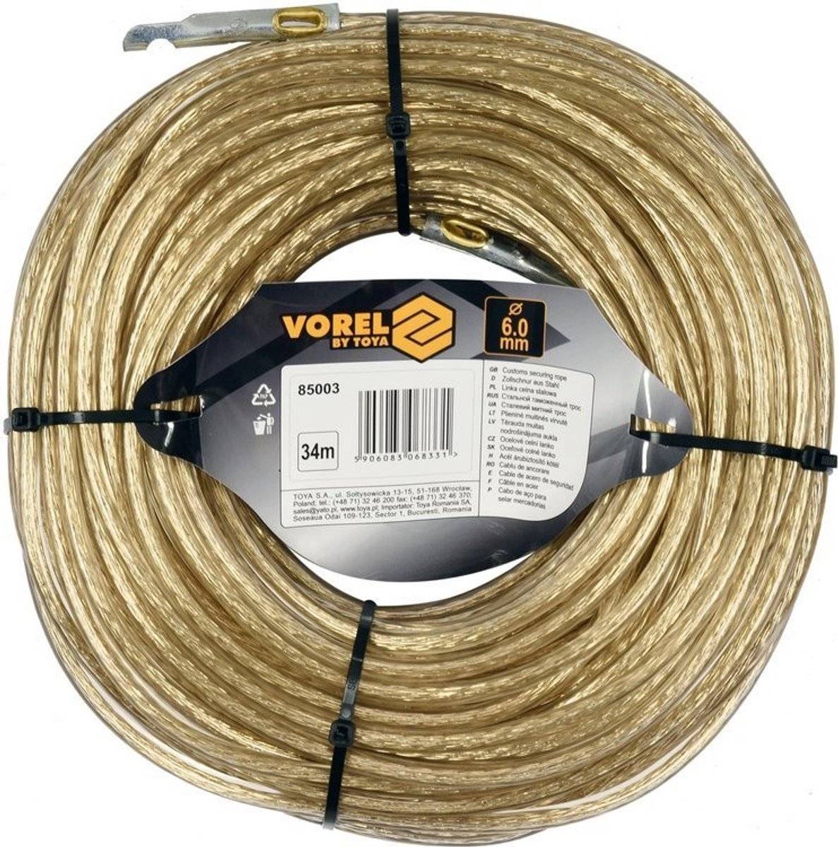 Vorel - stalen douanelijn - 6mm - 34m 59060830683315906083068331-0