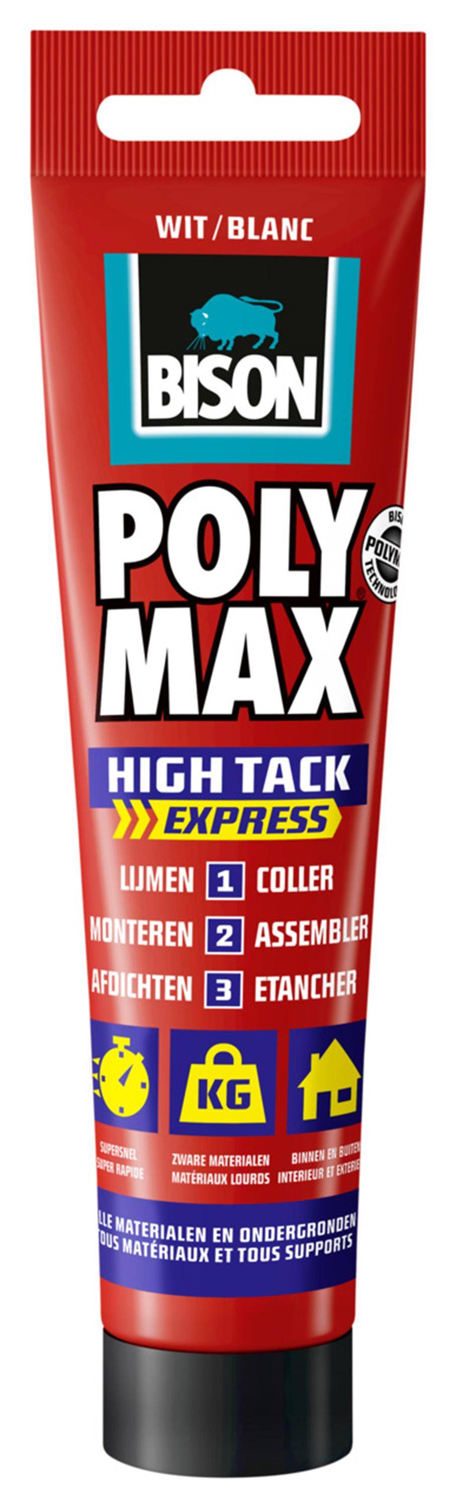 Bison polymax high tack express wit 165gr. 87104392636708710439263670-0