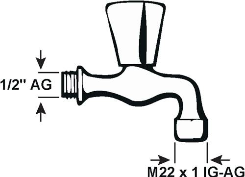 Cornat dubbeldienstkraan perl. 1 2 ch - tec300901 40353000746554035300074655-1