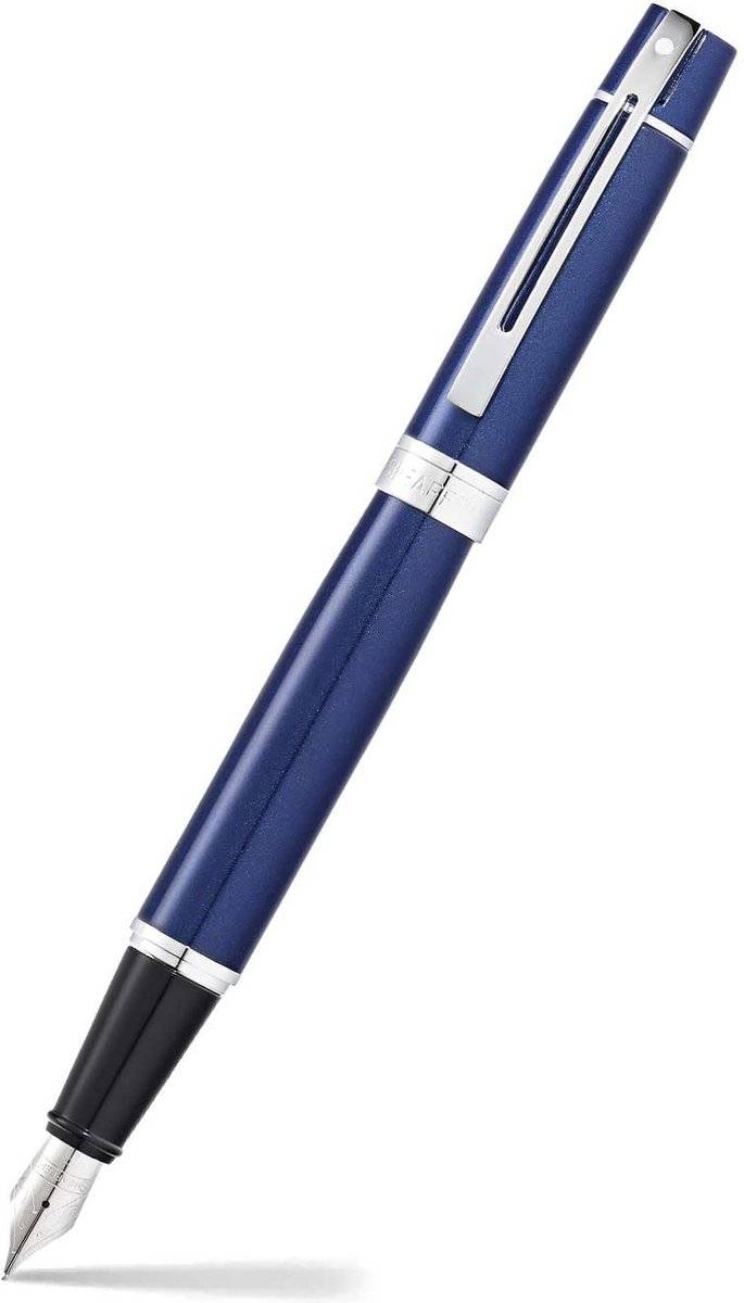 Sheaffer vulpen 300 e9341 - f - glossy blue chrome plated 00740400057690074040005769-0