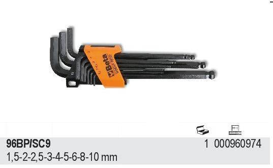 Beta Steeksleutelset 9-delig 420 g BE96BP/SC9-0