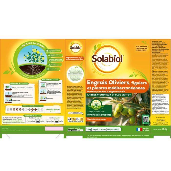 SOLABIOL Mest voor Olijf- en Mediterraanse Planten - 750 g-1