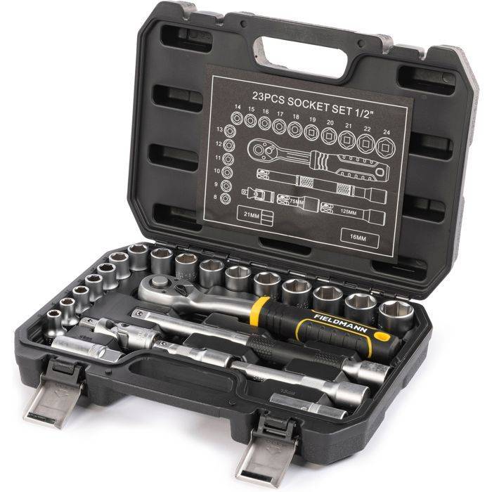 Fieldmann Dosing Sleutelset 23-delig - FDG 5022-23R - Inclusief 1/2" Ratelsleutel-0