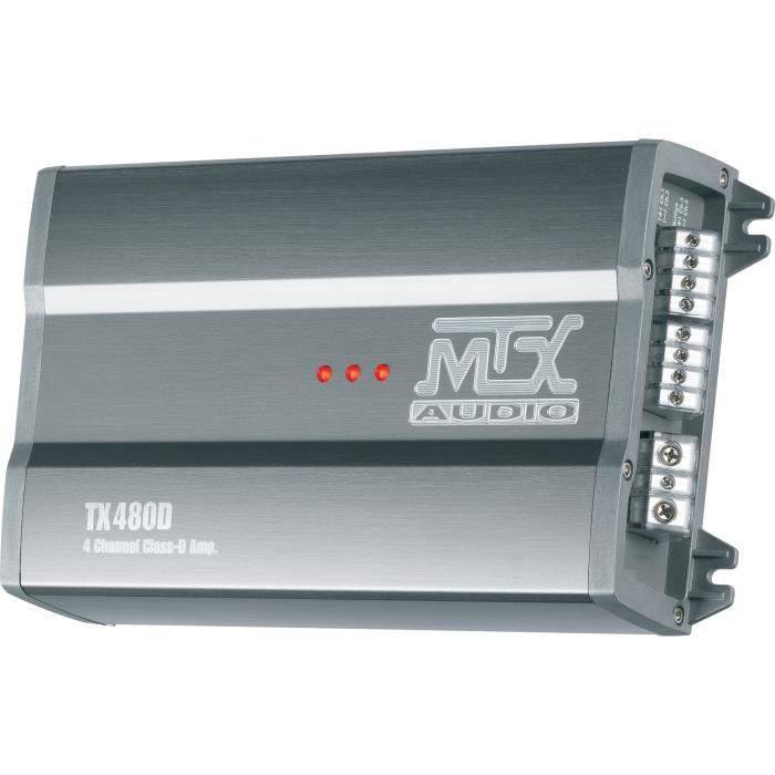 MTX TX480D 12V 4-Kanaals Klasse-D Versterker 4x80W RMS Aluminium-0